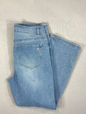 Wallflower Jeans Women's 5 Blue Denim Pants Distressed Curvy High Rise Straight